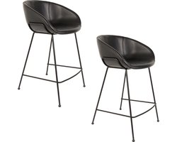 Zuiver Feston Barkrukken rugleuning 65 cm Zwart - Set van 2