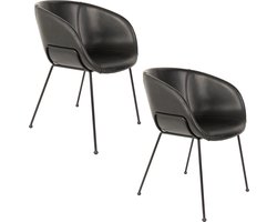 Zuiver Feston Eetkamerstoelen Armleuning Zwart - Set van 2