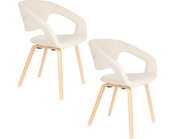 Zuiver Flexback Eetkamerstoelen Armleuning Beige - Set van 2