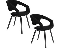 Zuiver Flexback Eetkamerstoelen Armleuning Zwart - Set van 2