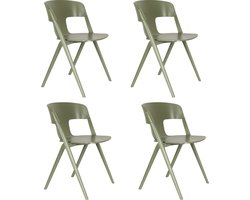Zuiver Horizon Tuinstoelen stapelbaar Kunststof Groen - Set van 4