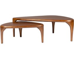 Zuiver Isla Salontafel Organische vorm Hout Walnoot Set van 2