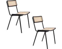 Zuiver Jort Eetkamerstoelen Naturel/Zwart - Set van 2