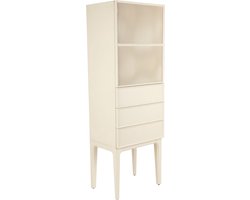 Zuiver June Opbergkast/ Kledingkast 1 Deur + 3 Lades Hout Beige