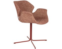 Zuiver Nikki Eetkamerstoelen Armleuning Terra/ Rood - Set van 2