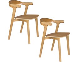 Zuiver Northwood Eetkamerstoelen Armleuning Hout Naturel - Set van 2