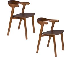 Zuiver Northwood Eetkamerstoelen Hout Walnoot kleur - Set van 2