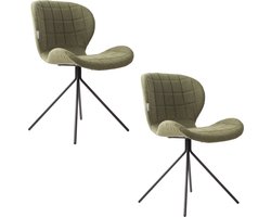 Zuiver OMG Eetkamerstoelen Groen - Set van 2