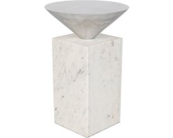 Zuiver Pride Bijzettafel Rond 30 cm Metaal/ Marmer Wit