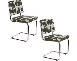 Zuiver Ridge Deco Symbols Eetkamerstoelen Groen - Set van 2