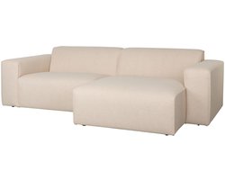 Zuiver Sofa Milka 3-zitsbank Chaise longue Rechts Zand - Crème