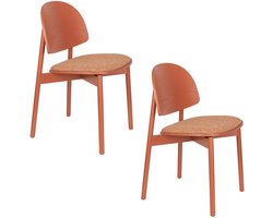 Zuiver Sunrise Eetkamerstoelen Hout Rood - Set van 2