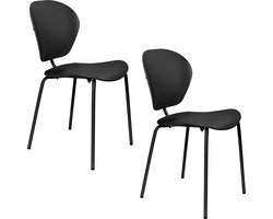 Zuiver The Ocean Chair Eetkamerstoelen Pirate Black - Set van 2