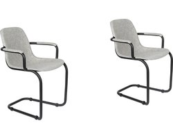 Zuiver Thirsty Eetkamerstoelen armleuning Grijs - Set van 2