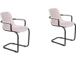 Zuiver Thirsty Eetkamerstoelen armleuning Roze - Set van 2