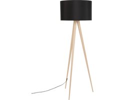 Zuiver Tripod Vloerlamp Met Driepoot Wood Zwart