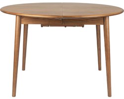 Zuiver Twist Uitschuifbare Eettafel Rond 120/160 cm Walnoot - Bruin
