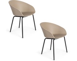 Zuiver Void Eetkamerstoelen Beige/ Bruin - Set van 2