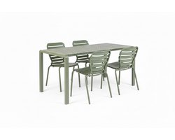 Zuiver Vondel Tuinset 4 personen - tuintafel + 4 stoelen Groen
