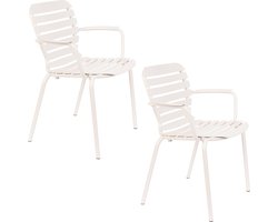 Zuiver Vondel Tuinstoelen met armleuning Clay Wit - Set van 2