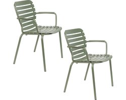 Zuiver Vondel Tuinstoelen met armleuning Groen - Set van 2