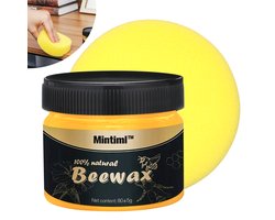 Zuivere Bijenwas - Meubelwas - 85g - Meubelonderhoudsmiddel - Blank Kleurloos Transparant duurzaam Natuurproduct - Voor het polijsten van meubels, vloeren