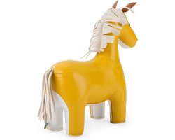 Züny Boekensteun Paard Geel + Wit Kunstleder