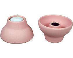 ZUPERZOZIAL - kaarssenhouder, theelichthouder, 2 in 1, DOUBLE UP, gebaseerd op bamboe & maïs, roze