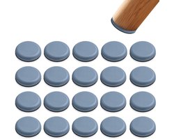 zurabini - Meubelglijders - Teflon Meubelglijders 25 mm - Stoelpootdoppen en Stoelpoot Beschermers Rond - Meubelglijders voor Stoelen, Tafels, Banken en Kasten - Zelfklevende Glijpads - Kras- en Geluiddempend - 20 Stuks