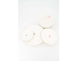 Zusss Cadeauset Borden L Goud Hartje - Verjaardag - Kerst - Sinterklaas - Cadeau Wit