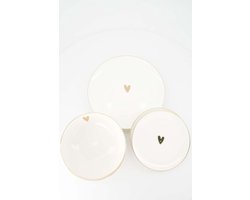 Zusss Cadeauset Borden M Goud Hartje - Verjaardag - Kerst - Sinterklaas - Cadeau Wit