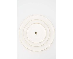 Zusss Cadeauset Borden S Goud Hartje - Verjaardag - Kerst - Sinterklaas - Cadeau Wit