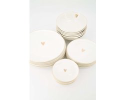 Zusss Cadeauset Borden XL Goud Hartje - Verjaardag - Cadeau Wit