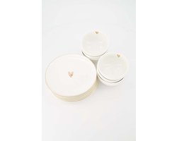 Zusss Cadeauset Dinerborden & Kommetjes Goud Hartje - Verjaardag - Cadeau Keramiek Wit/Goud