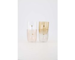 Zusss Cadeauset - Drinkglazen 4 Kleuren - Verjaardag - Cadeau Wit