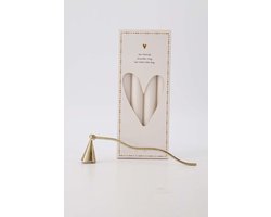 Zusss Cadeauset Kaarsendover Metaal Hartje Met 4 Rustieke Kaarsen - Verjaardagscadeau - Verjaardag - Cadeau Dames Goud