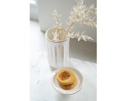 Zusss Cadeauset - Schaaltje En Tafelvaasje - Verjaardag - Cadeau Keramiek Wit / Goud