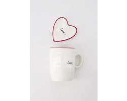 Zusss Cadeauset Theemok Met Theetipje Love - Verjaardagscadeau - Verjaardag - Kerst - Sinterklaas - Cadeau Wit
