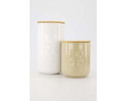 Zusss Cadeauset - Voorraadpot Love En Food - Verjaardag - Cadeau Wit