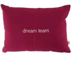 Zusss Cushion Dream Team 35X25cm 100% Katoen Dark Red / Peper And Salt