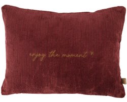 Zusss Cushion Enjoy The Moment 35X25cm - 100% Katoen - Dark Red - 35X25cm