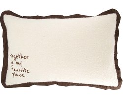 Zusss Cushion Favorite Place Boucle 40X60cm 100% Katoen Off White / Darkbrown