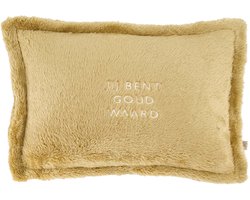 Zusss Cushion Fluffy Jij Bent Goud Waard 35X25cm 100% Polyester Ochre