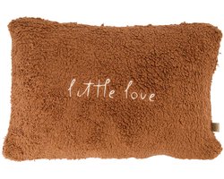 Zusss Cushion Teddy Little Love 35X25cm - 100% Polyester - Dark Brown - 35X25cm