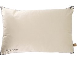 Zusss Cushion Velvet Happy Place 40X60cm 100% Polyester Sand
