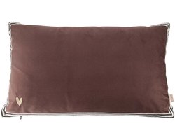 Zusss Cushion Velvet Heart 30X50cm 100% Polyester Dark Brown
