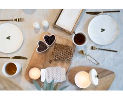 Zusss Dienblad Hout Hartje Beige