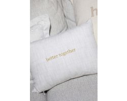 Zusss Kussen Better Together 35X25cm 100% Katoen Off White / Goud
