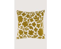 Zusss Kussen Bloemen Embroidery 45X45cm 100% Katoen White / Ochre
