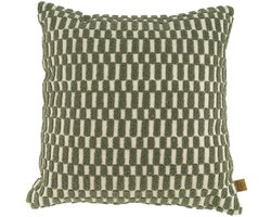 Zusss Kussen Corduroy/Velvet Grafisch 45X45cm Offwhite/Groen Wit